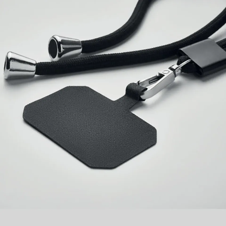 3BPRO MO6925-03 lanyard porta telefono in RPET nero