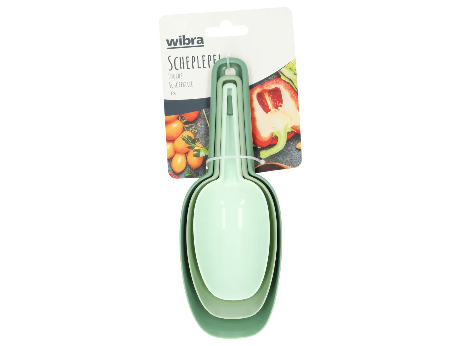 Wibra misurini cucina verdi set 3 pezzi dosatori