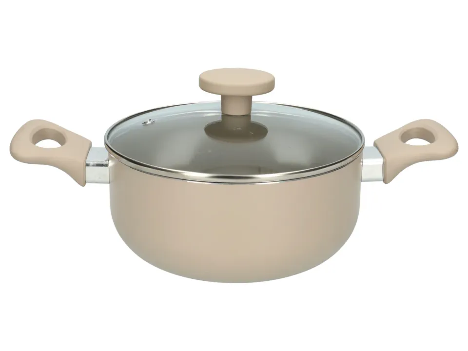 Wibra Casseruola con Coperchio Beige Antiaderente