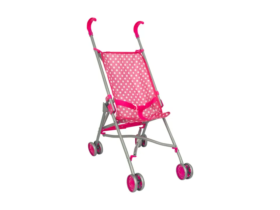 Wibra Passeggino bambole rosa pois 56 cm