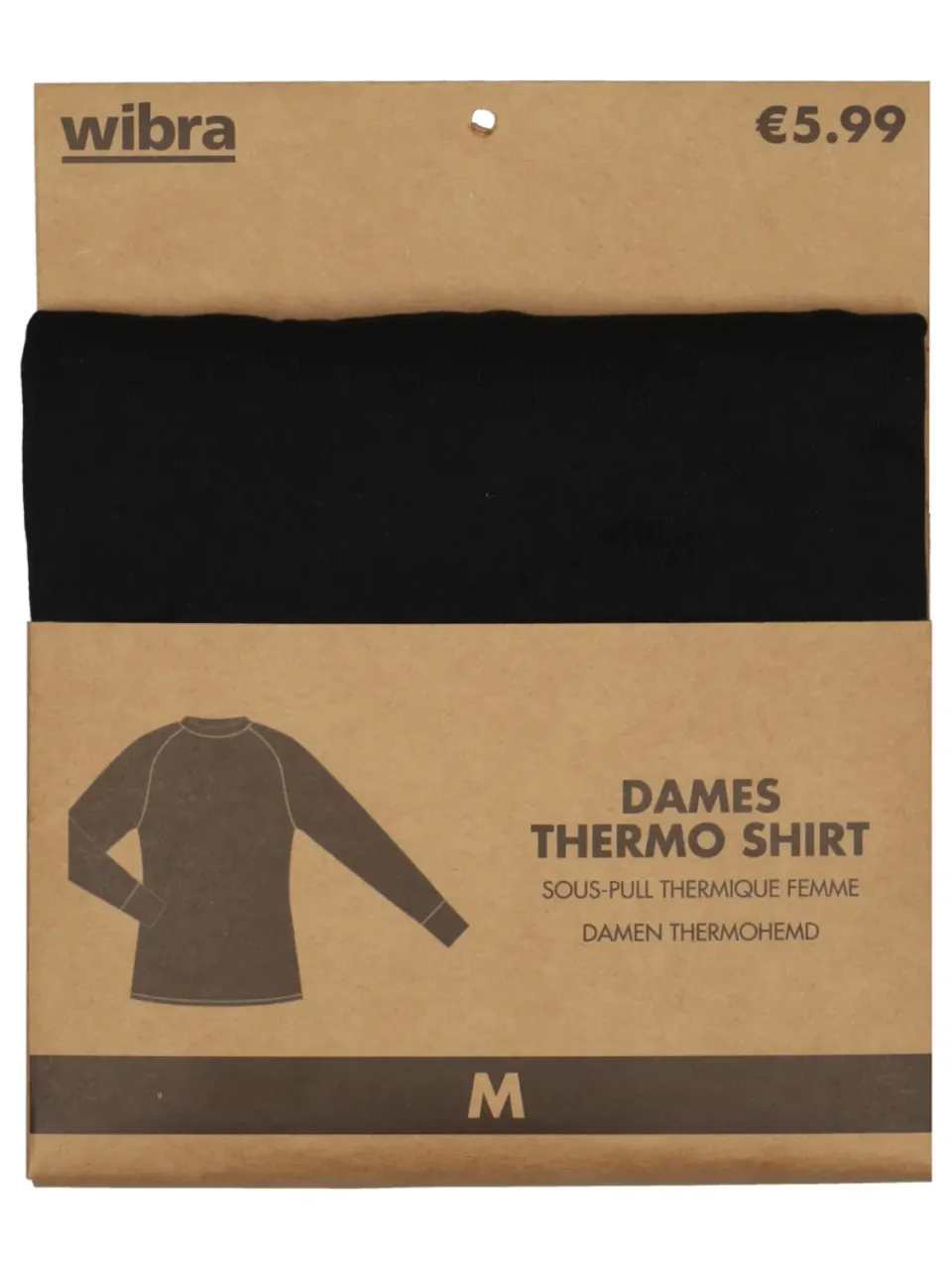 Wibra Maglia Termica Donna Manica Lunga Nero