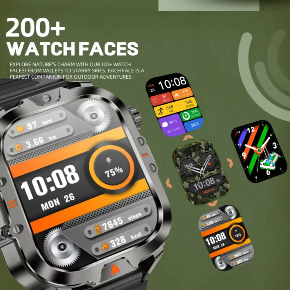 ADAMANTA V17 smartwatch impermeabile con torcia
