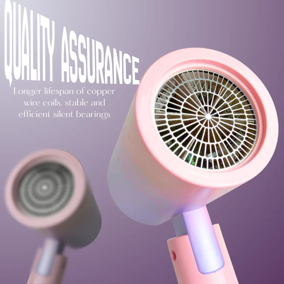 ADAMANTA Compact Foldable Gradient Hair Dryer asciugacapelli pieghevole viola-rosa