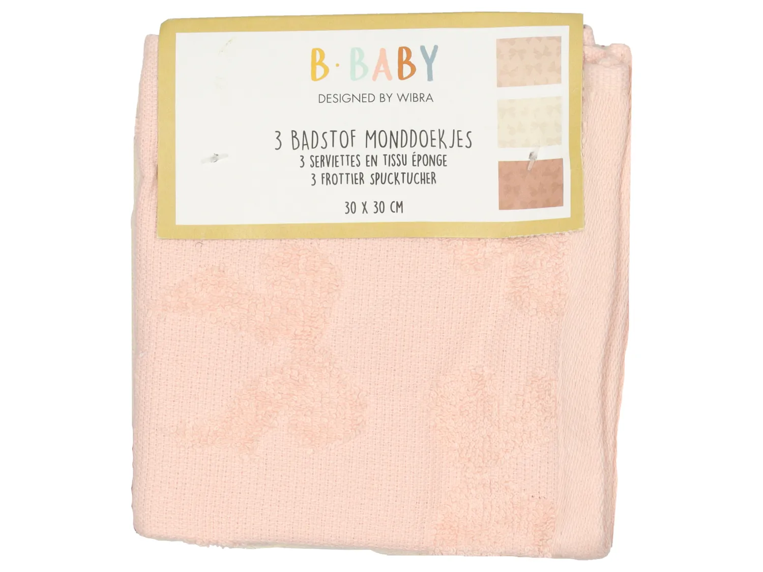Wibra bavaglioli spugna cotone 30x30 cm 3 pezzi