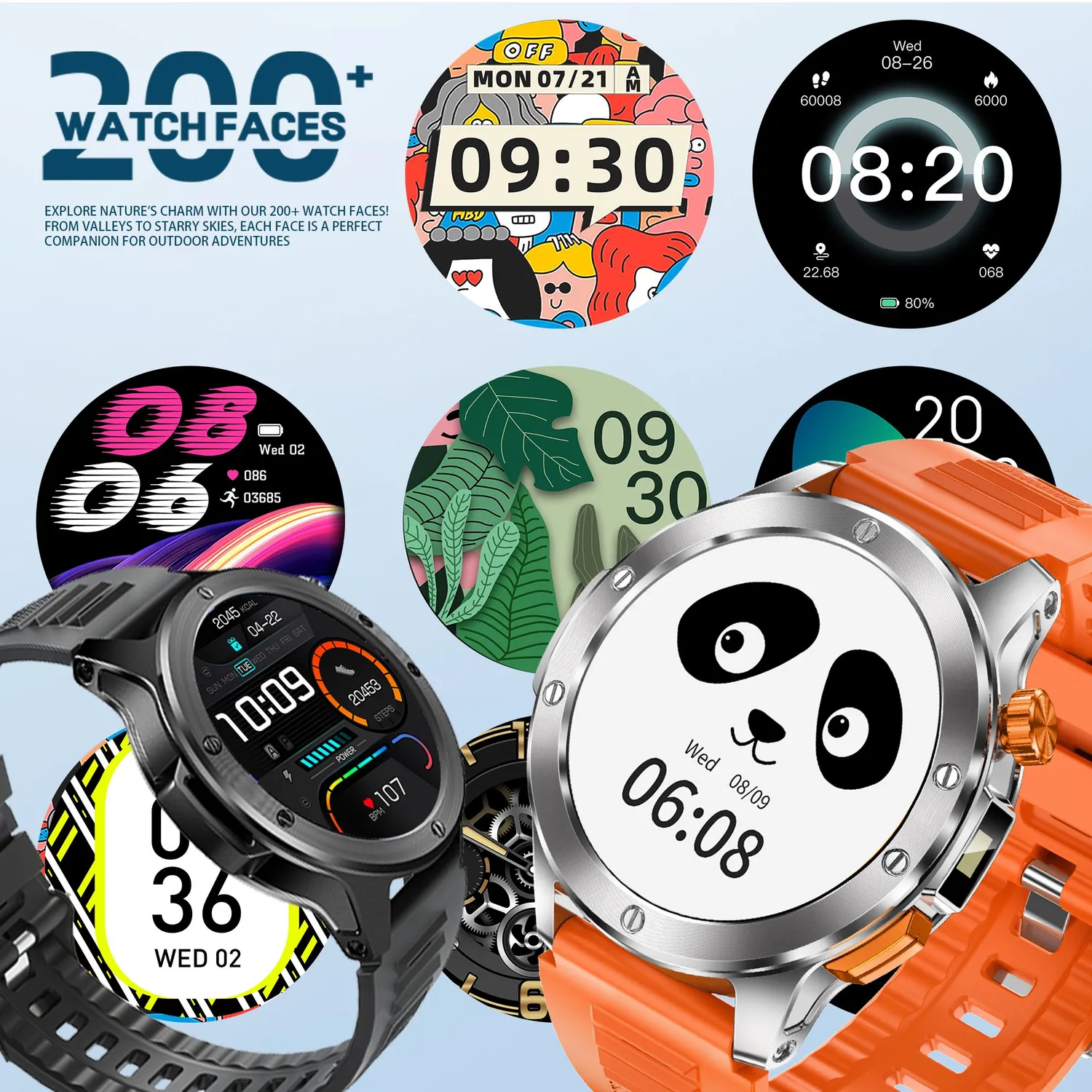 ADAMANTA V21 smartwatch con torcia sport IP68