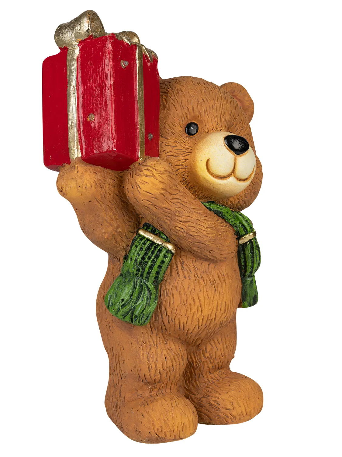 Wibra orso natalizio LED regalo 39,5 cm marrone