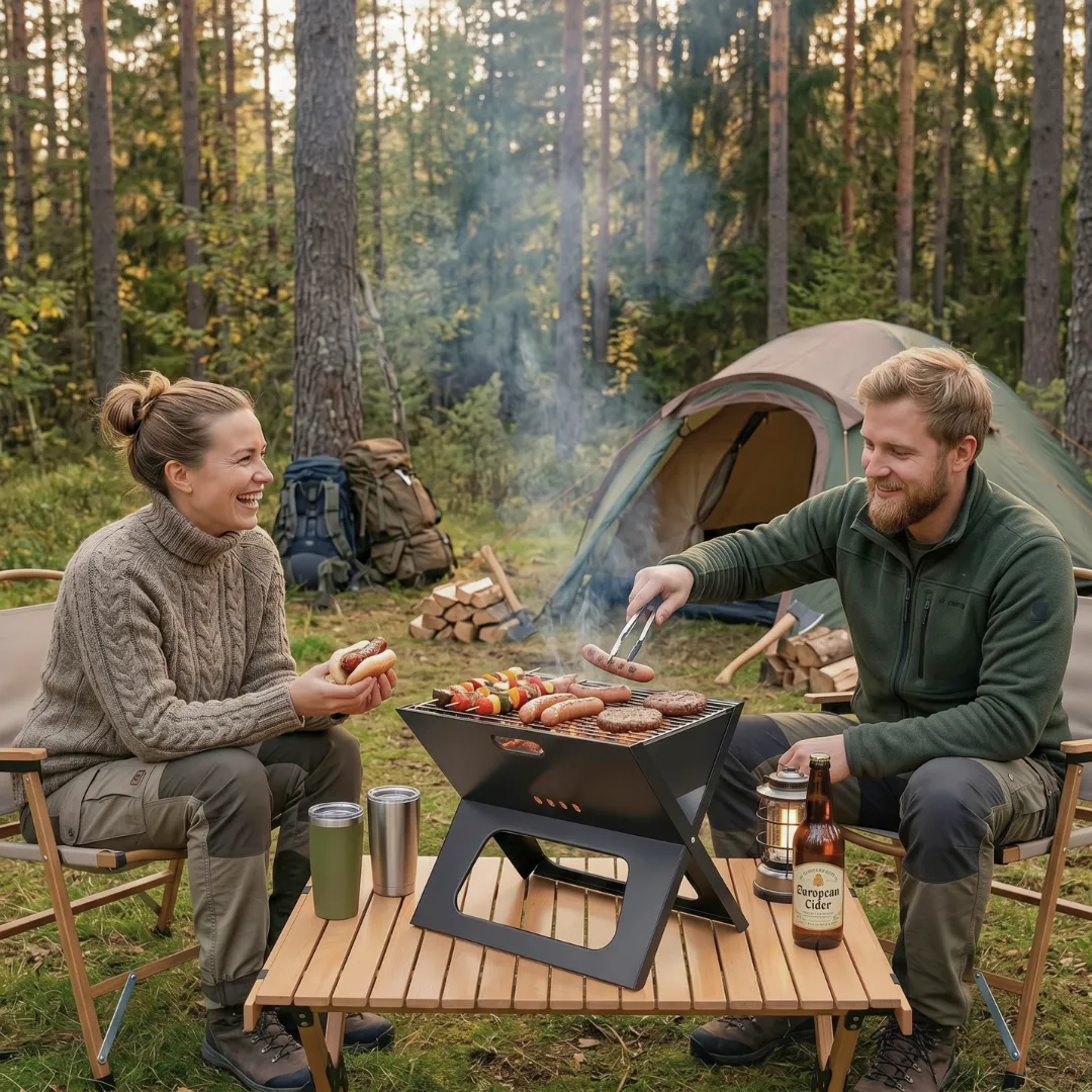 ADM 7089 barbecue pieghevole usa e getta nero