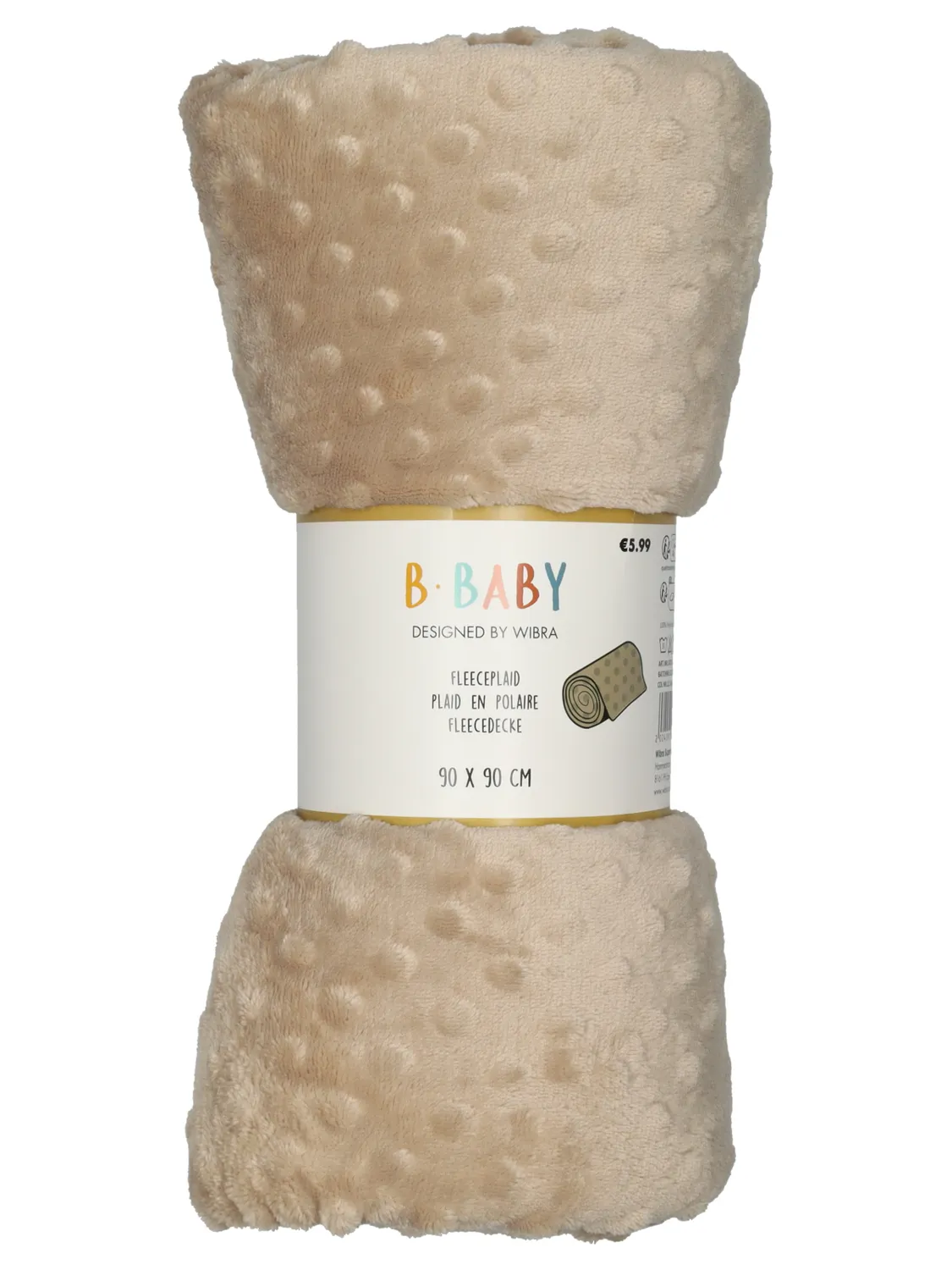 Wibra coperta neonato pile bubble 90x90 cm