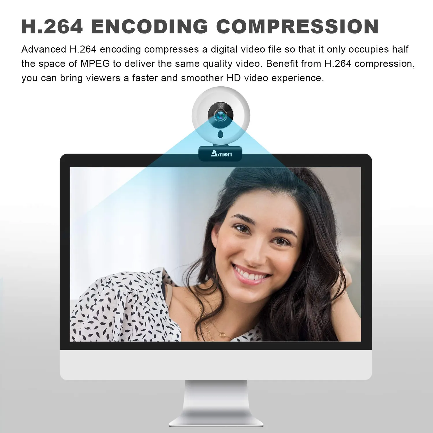 Action webcam PC 1080P Full HD con microfono e luce