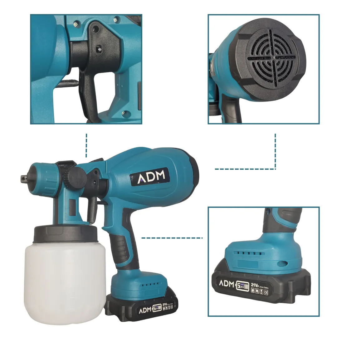 ADAMANTA ADM 537 Pistola a Spruzzo a Batteria 21V 800 ml