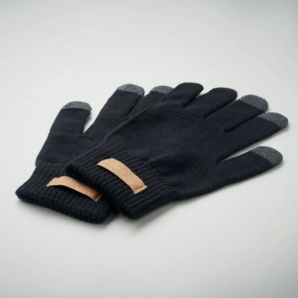 3BPRO MO6955-03 guanti touch RPET etichetta sughero