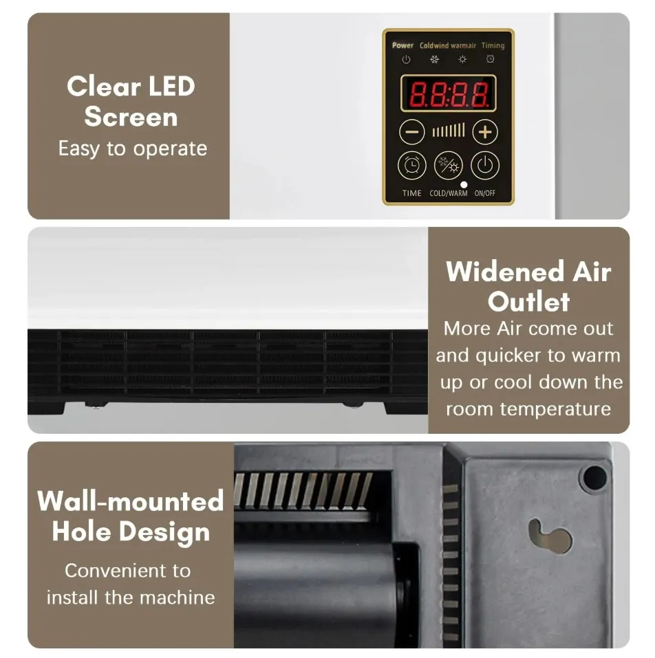 ADAMANTA ADM 2069 termoventilatore a parete 1200W con telecomando