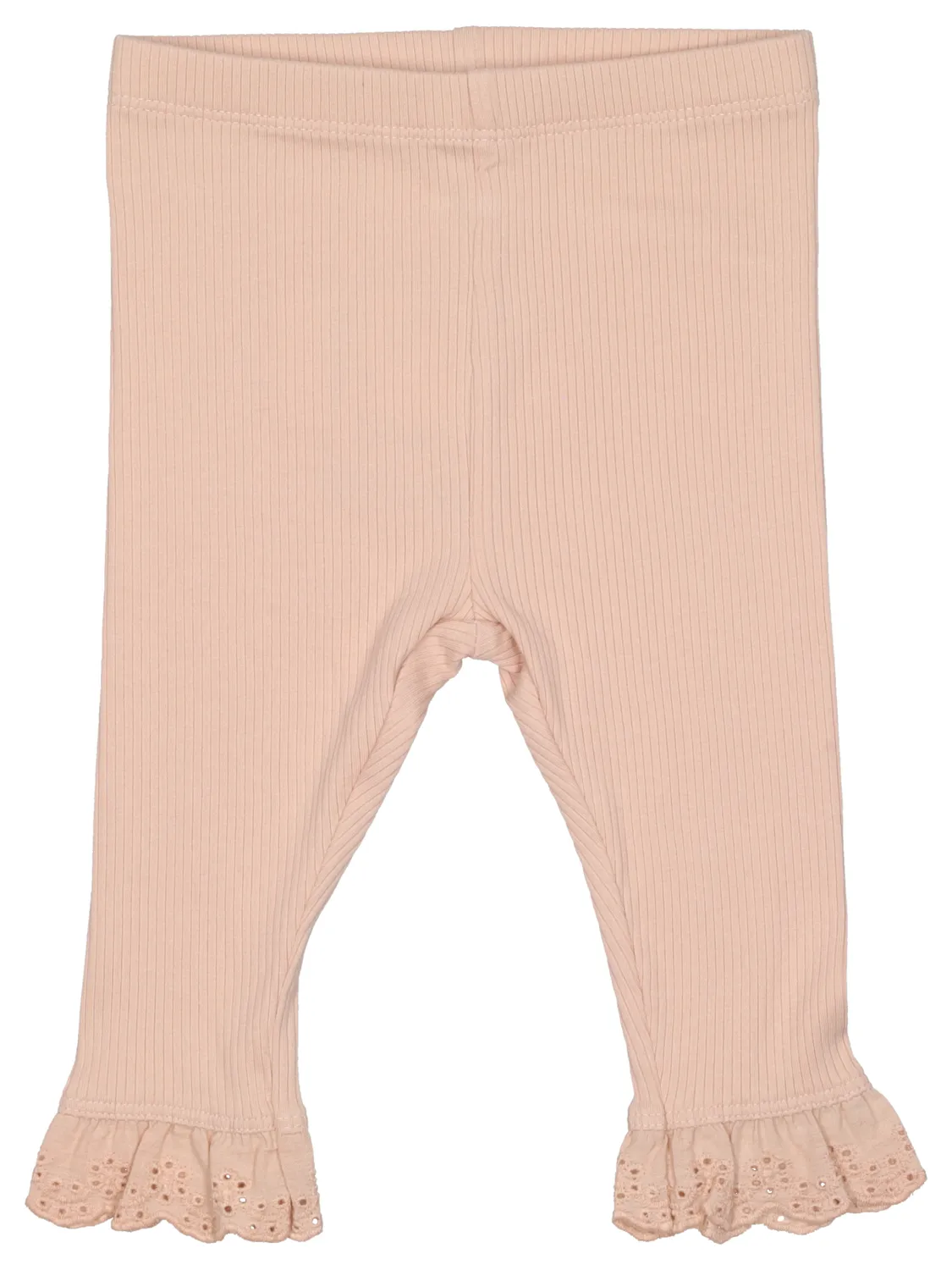 Wibra leggings neonata cotone balze broderie costina