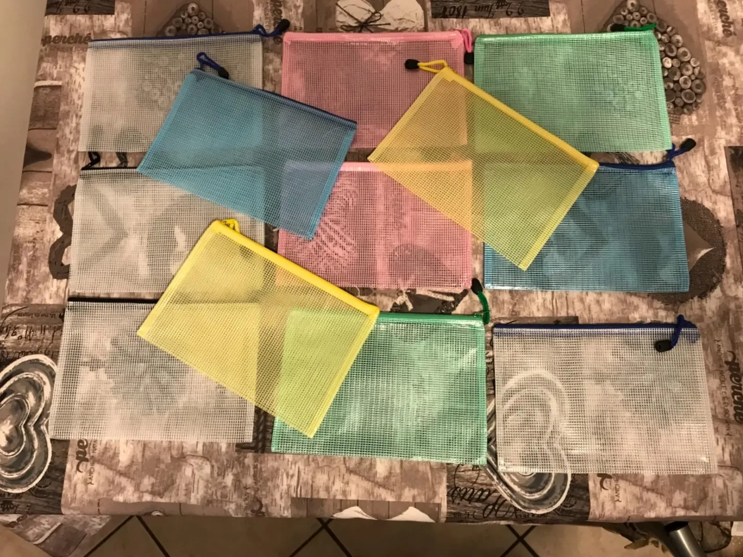 Amteker Buste Trasparenti A5 Zip 12 Pezzi 6 Colori