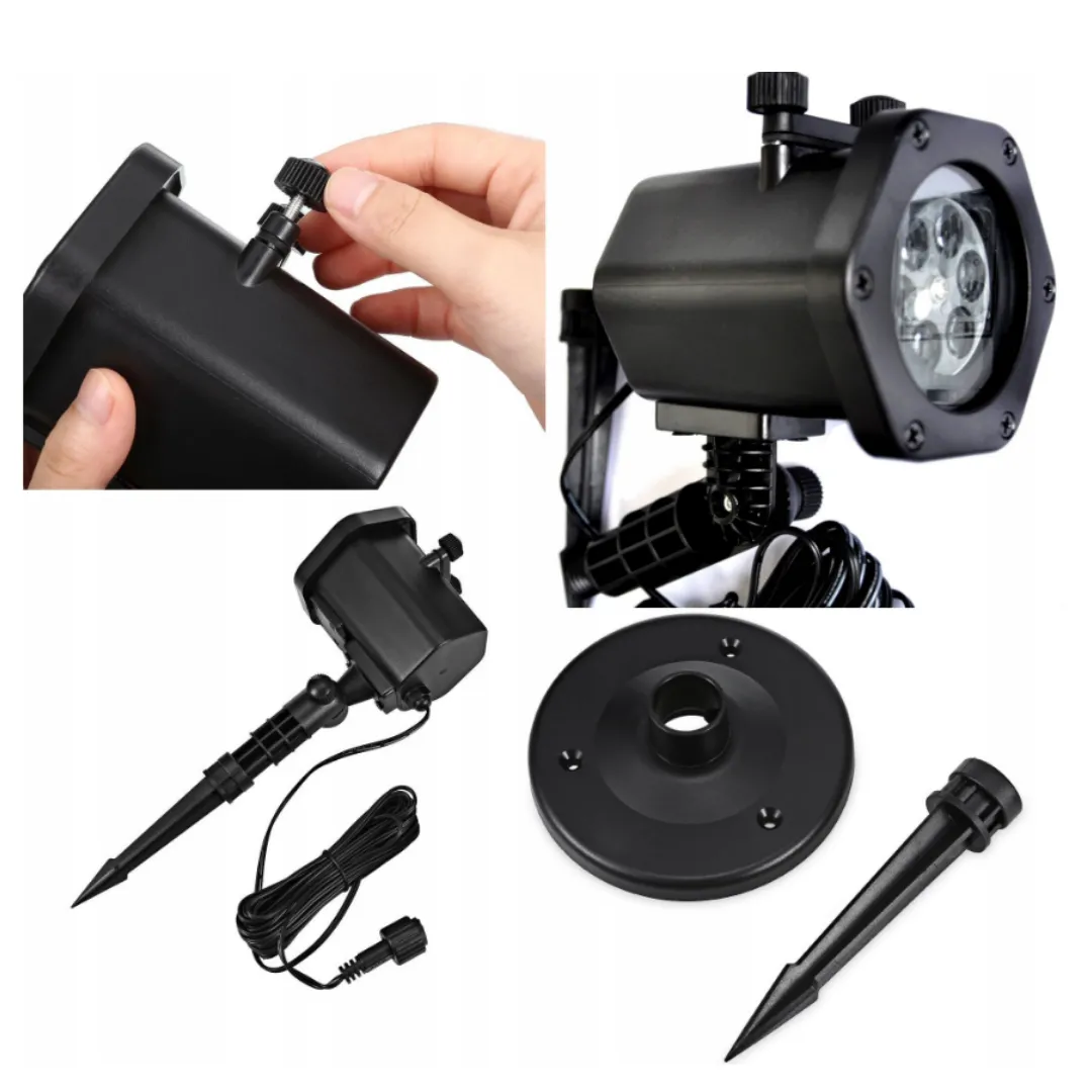 ADAMANTA LED Snowflake Projection Lamp 7059 proiettore fiocchi neve LED bianco