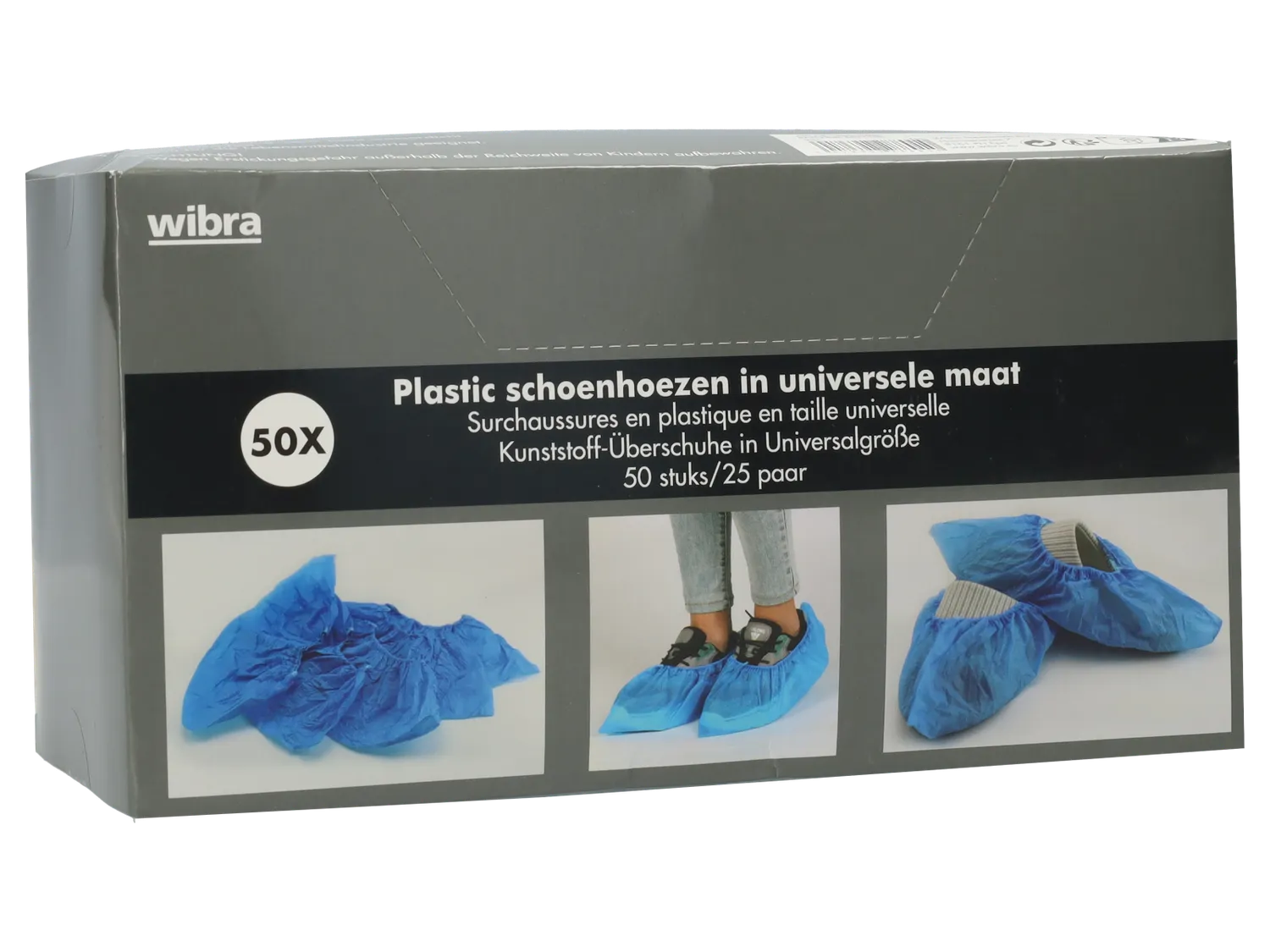 Wibra Copriscarpe Plastica 25 Paia 50 Pezzi monouso