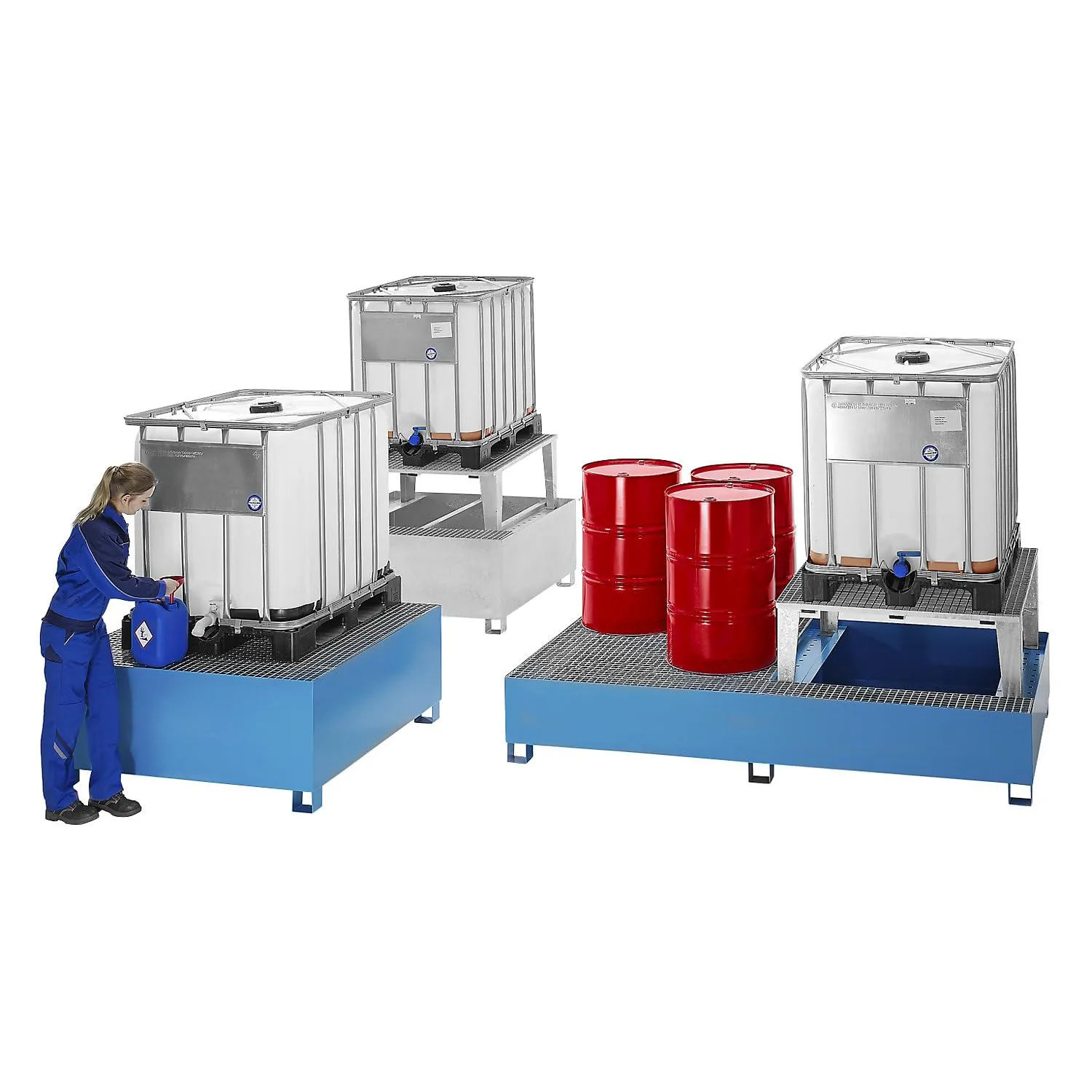Kaiserkraft Eurokraft Basic Vasca raccolta acciaio 1000 litri