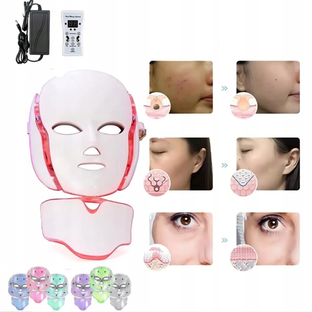 ADAMANTA 7003 Maschera Viso LED 7 Colori Microcorrente