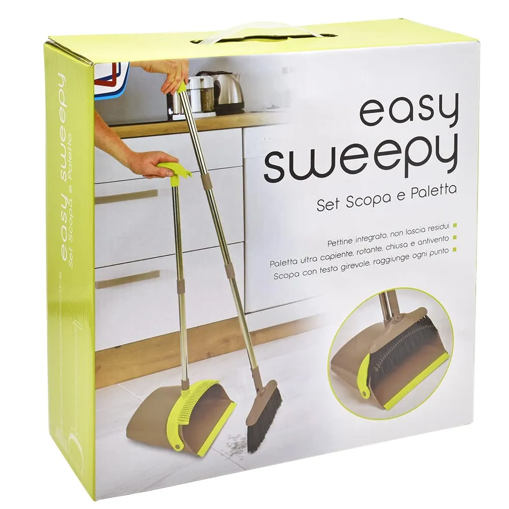 Euromarketing Easy Sweepy set scopa e paletta rotante