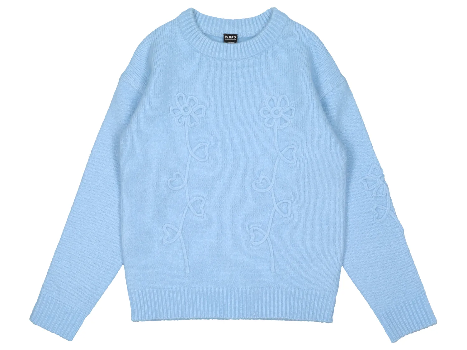 Wibra maglione bambina lavorato a maglia fiori