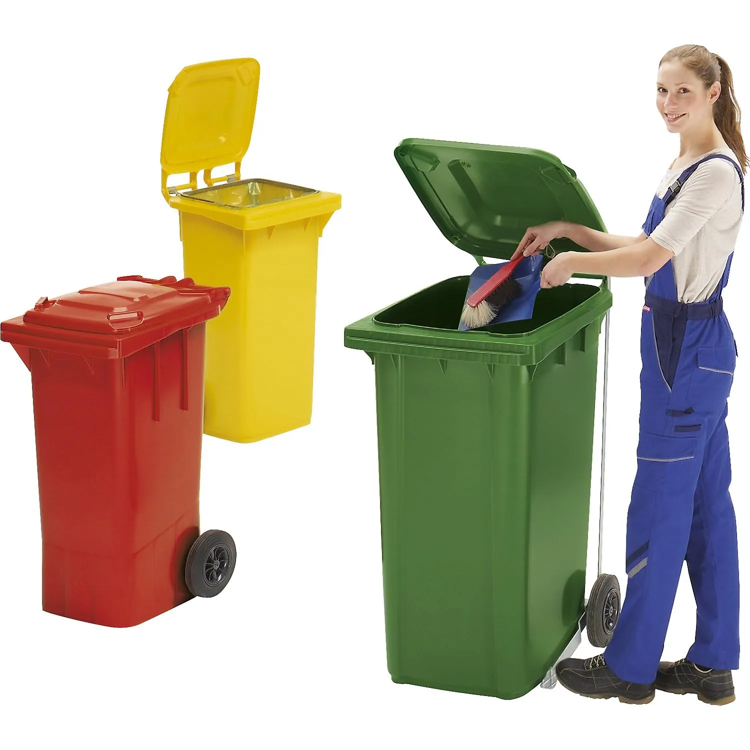 Kaiserkraft eurokraft pro bidone rifiuti plastica DIN EN 840