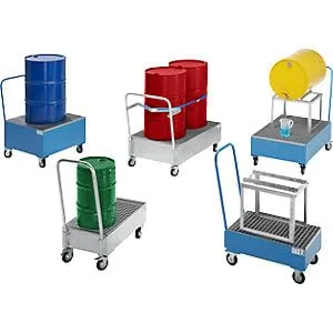 Kaiserkraft eurokraft basic vasca mobile fusti 200 L blu