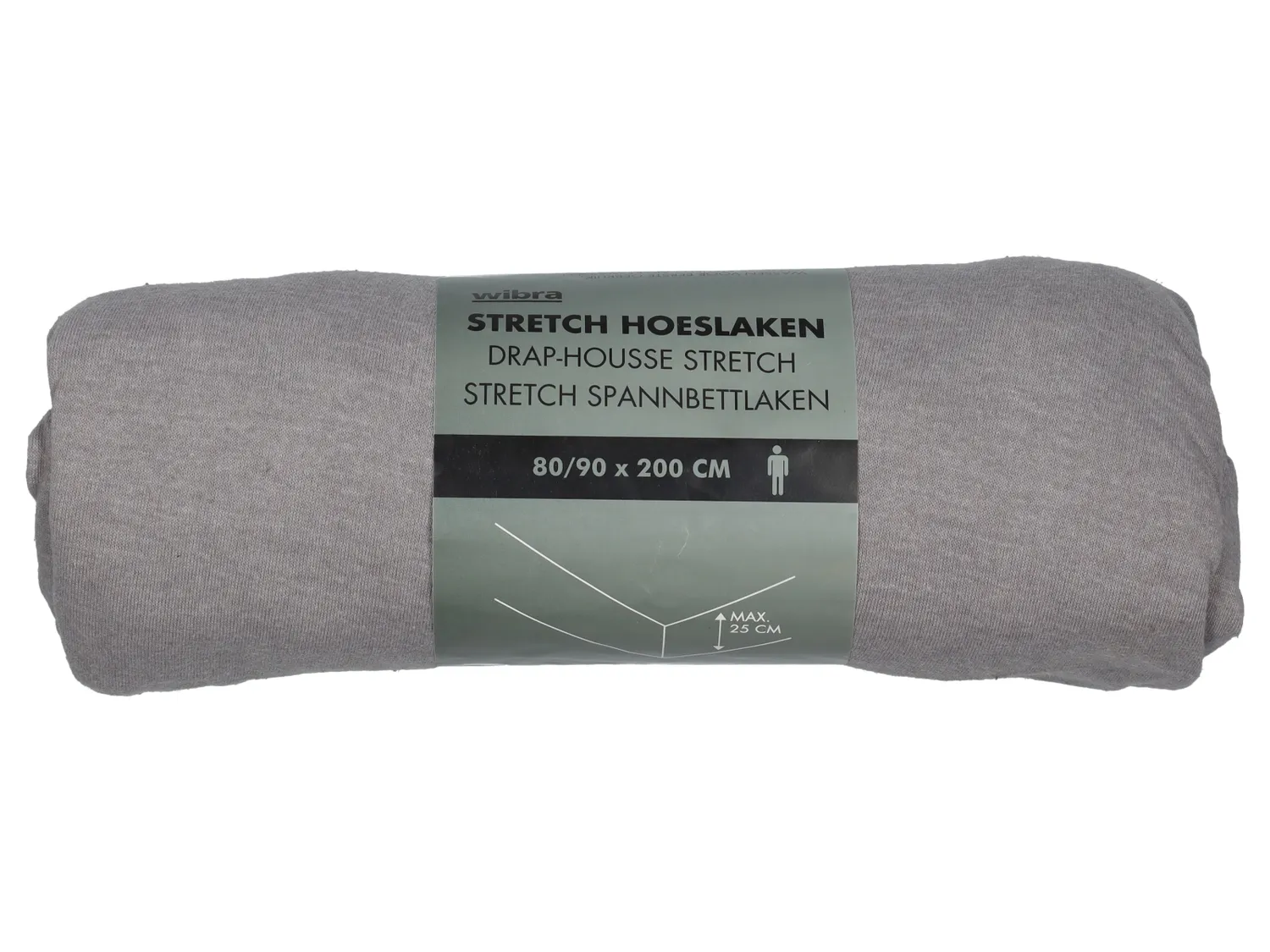Wibra Lenzuolo con Angoli Single Jersey Grigio