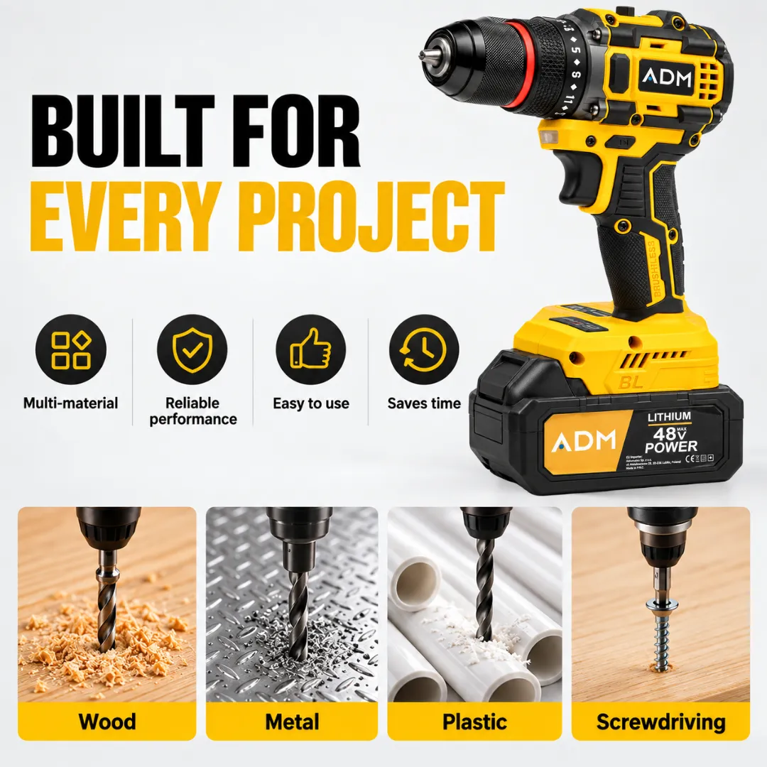 ADAMANTA ADM 7121 trapano avvitatore senza fili 33 pezzi brushless