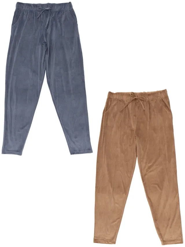 Wibra Rib Velour pantaloni tuta casa in velluto