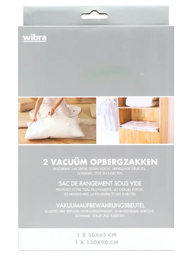 Wibra sacchetti sottovuoto 2 pezzi salvaspazio misti