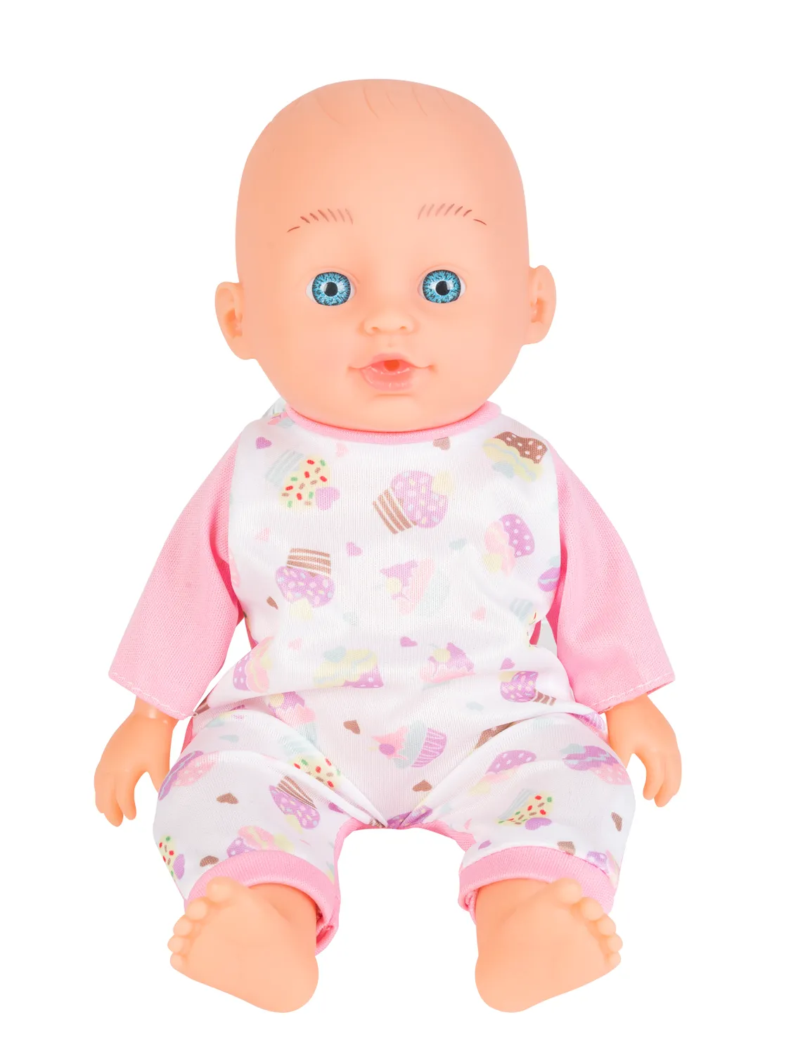 Wibra bambola baby 30 cm con vestito occhi azzurri