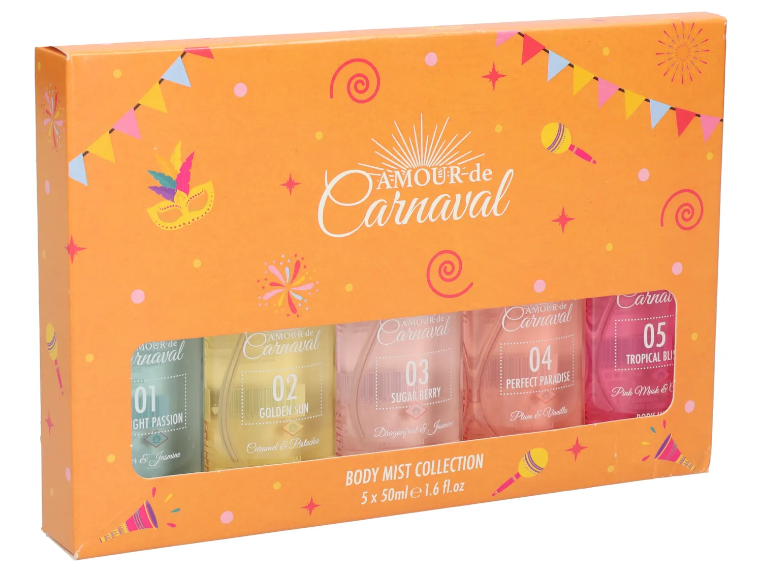 Wibra Amour de Carnaval body mist 5x50 ml