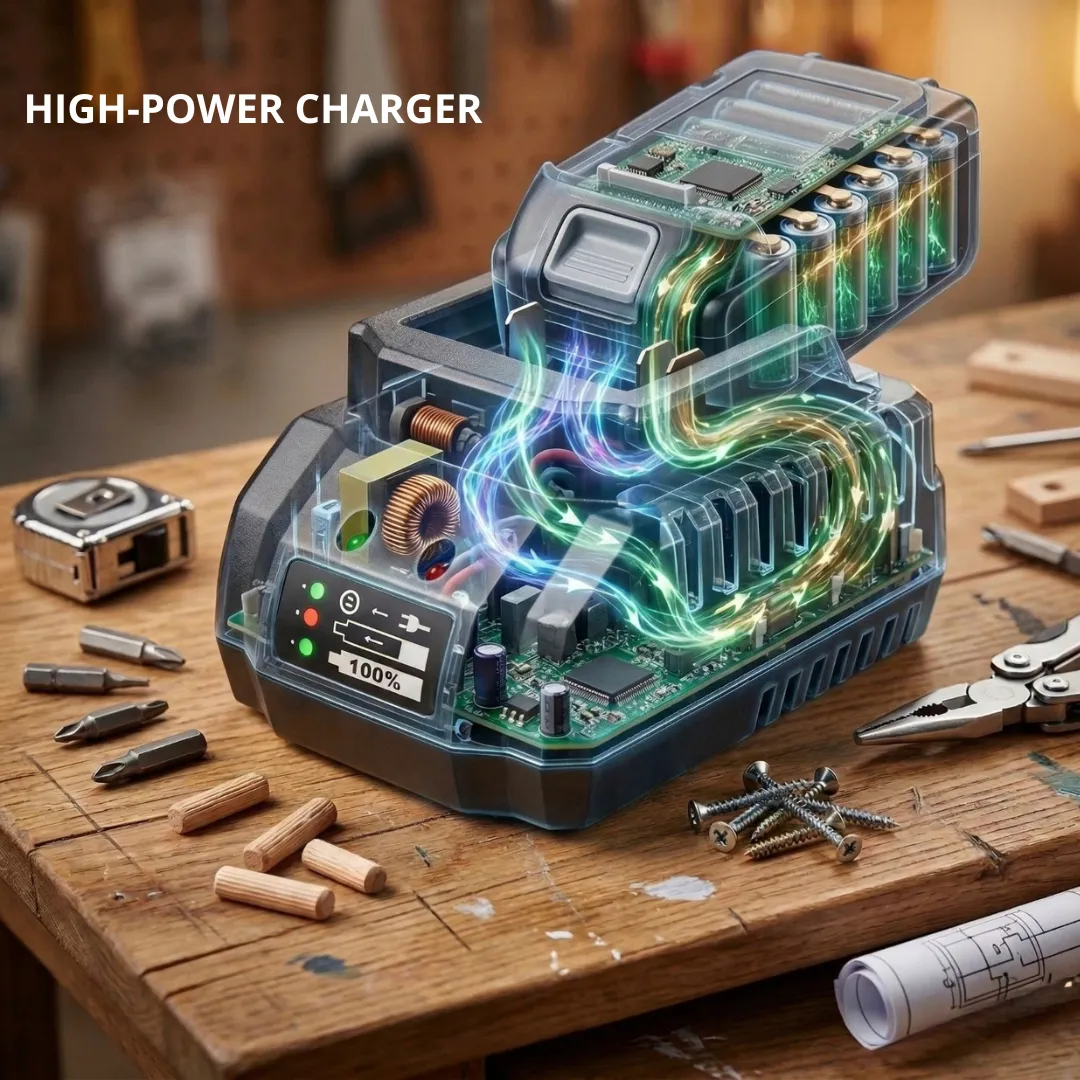 ADM 7015 caricabatterie batterie 21V 48V litio