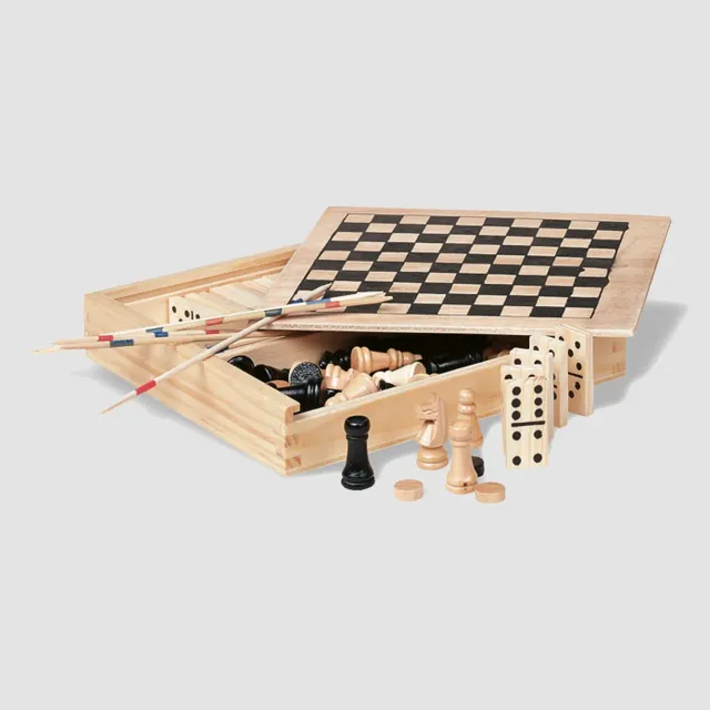 3BPRO KC2941-40 Scatola Giochi Legno 4 in 1 Compatta