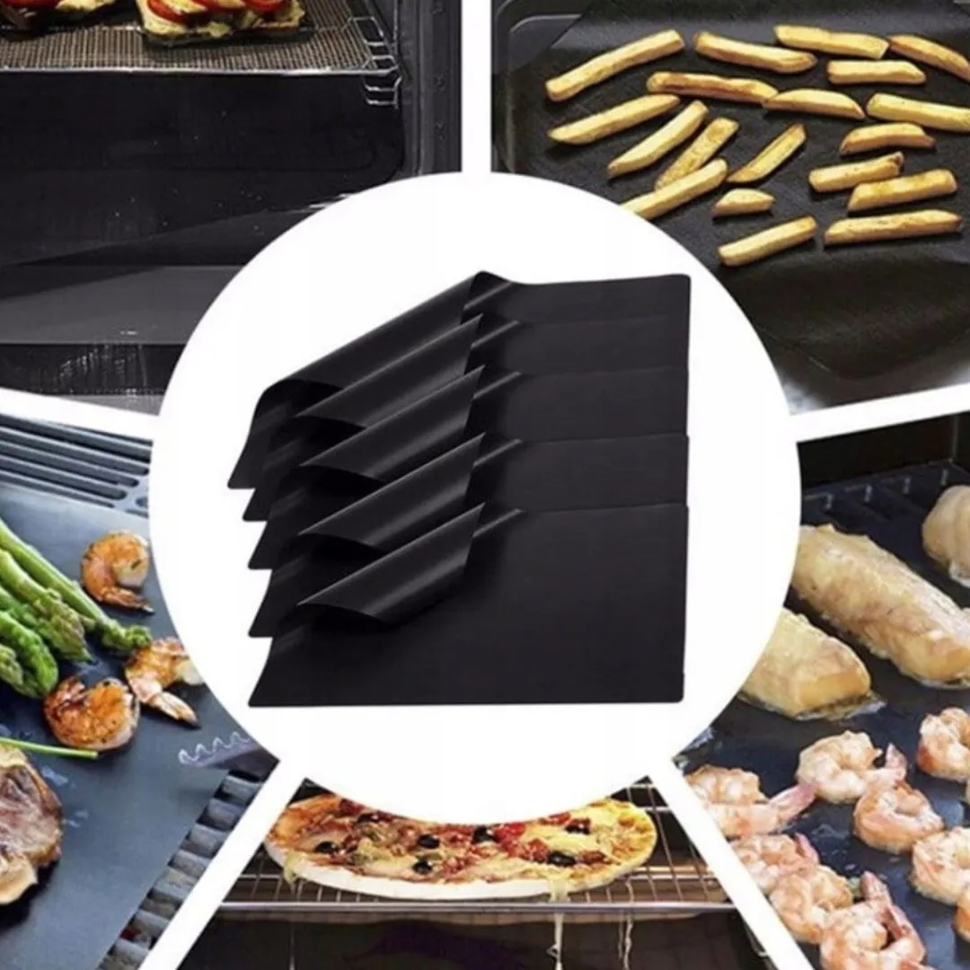 ADAMANTA Baking Mat For Grill Baking Set 181 tappetino grill 4 pezzi antiaderente