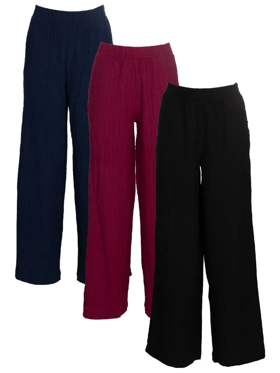 Wibra pantalone crinkle donna stretch