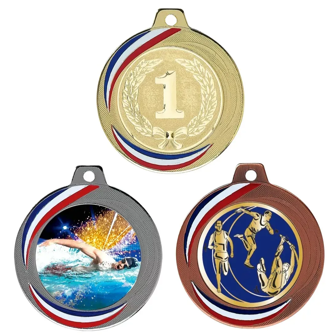 3BPRO Q-018 Medaglia Rotonda 70mm Bandiera Francese