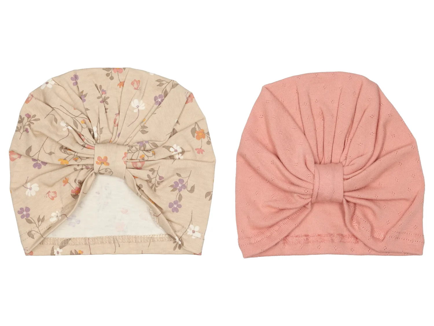 Wibra cappellini neonato turbante cotone 2 pezzi con nodo
