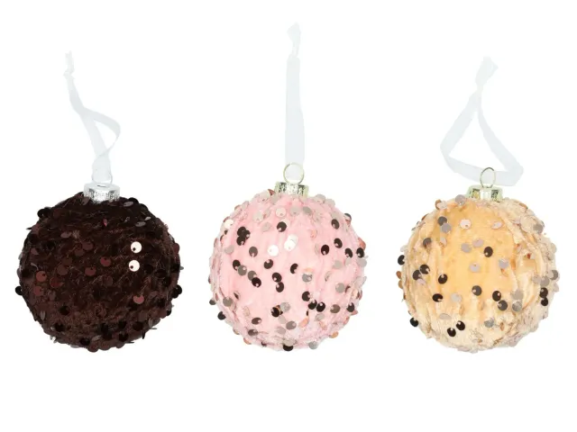 Wibra pallina natalizia con paillettes 7 cm leggera