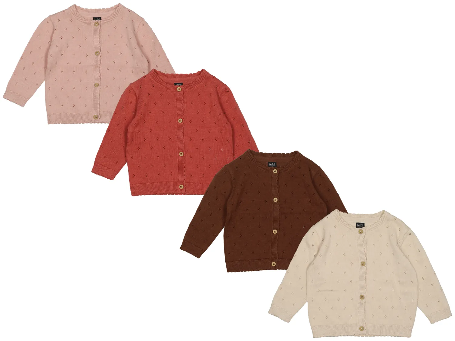 Wibra cardigan neonato traforato con bottoni in cotone