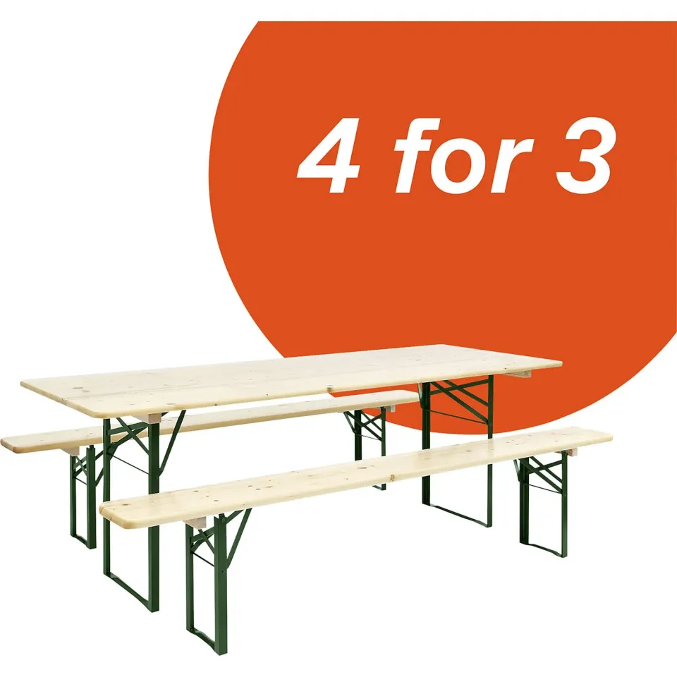 Kaiserkraft set birreria pieghevole 4x3 tavolo + panche
