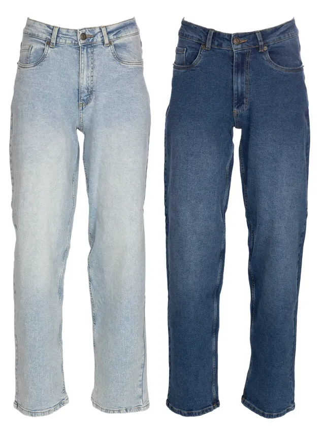 Wibra Jeans Barrel Donna Cotone Denim Comodo