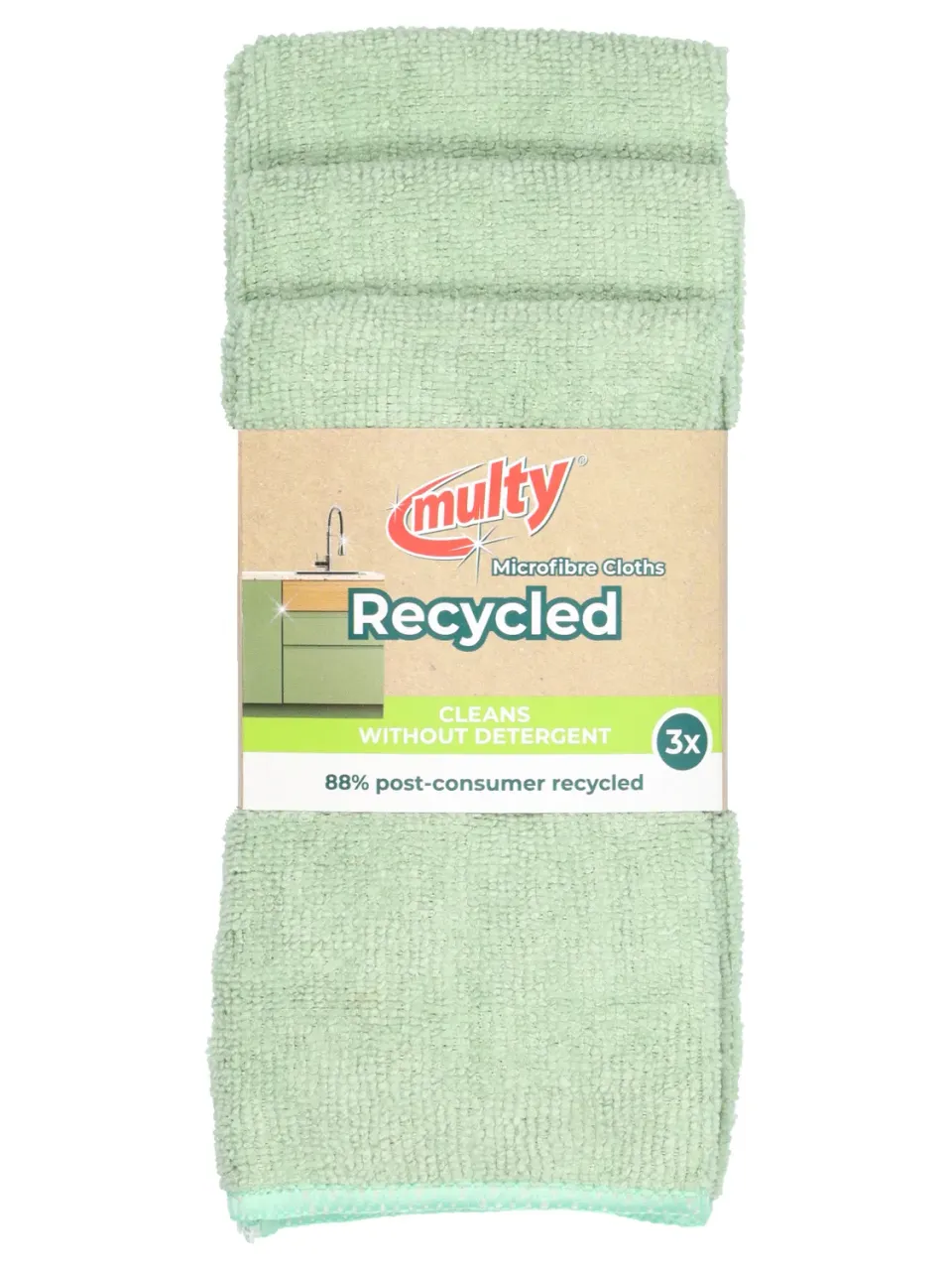Wibra Multy ECO panni in microfibra 3 pezzi riutilizzabili