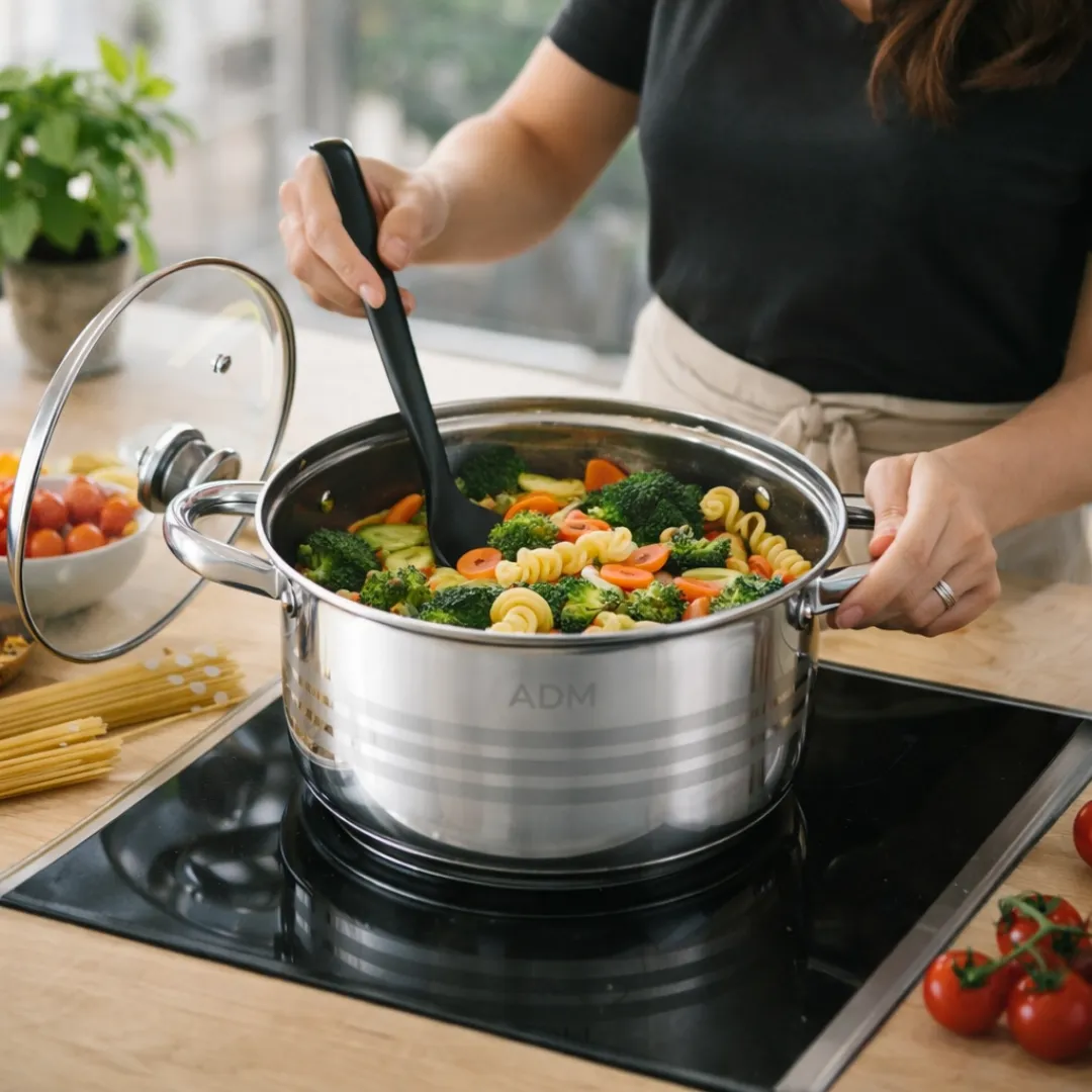 ADAMANTA 393 batteria pentole acciaio inox 12 pezzi induzione