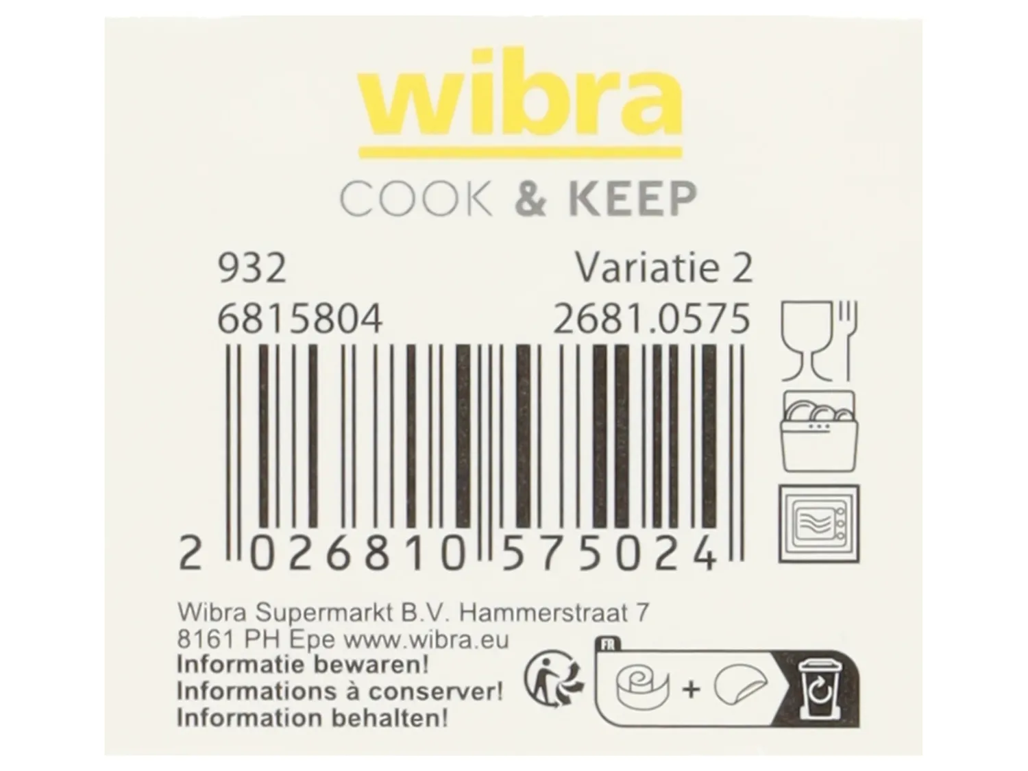Wibra Ciotole Microonde 15,5 cm 4 Pezzi con Manico