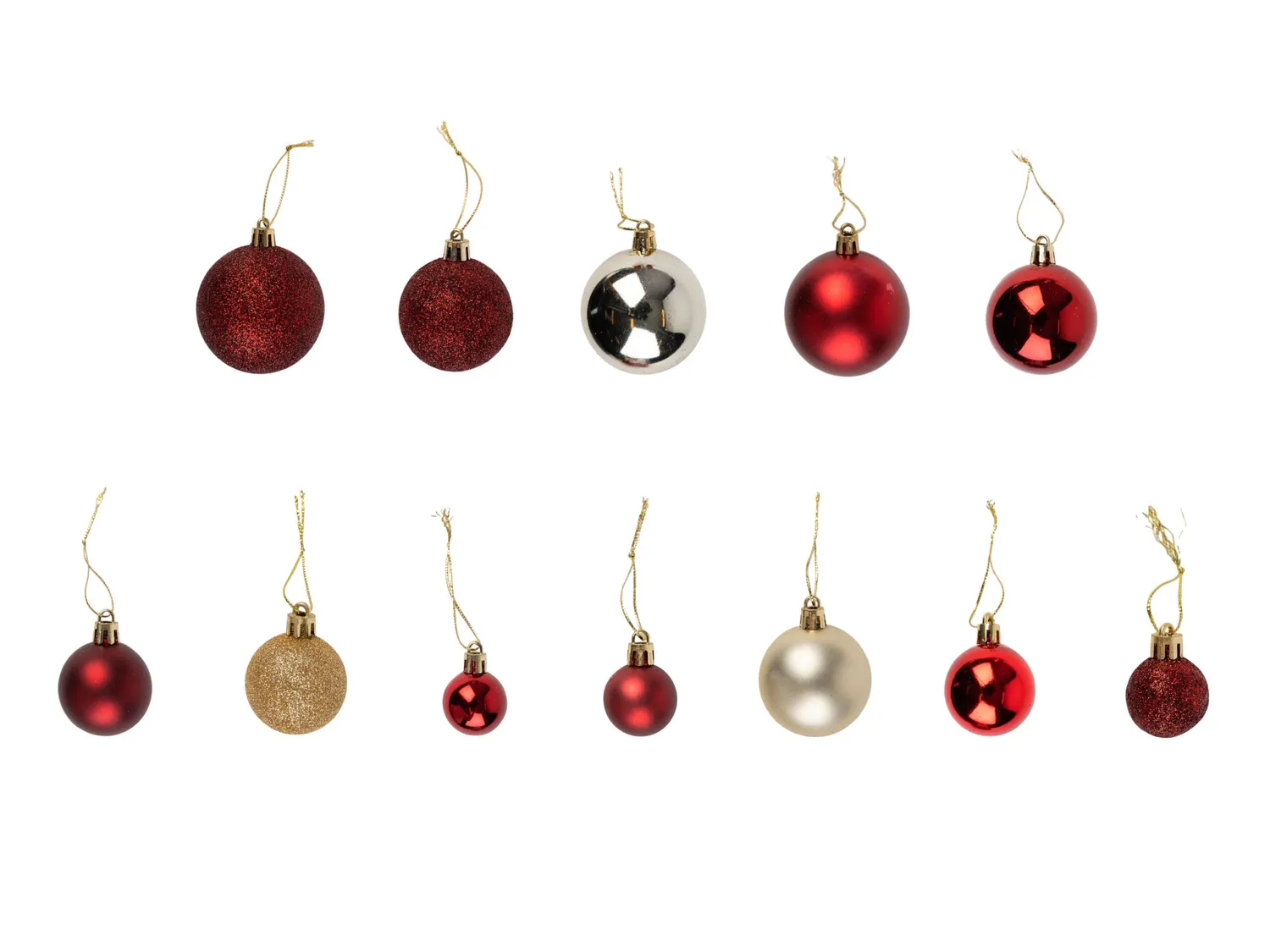 Wibra palline natale mix 21 pezzi 3-6 cm plastica