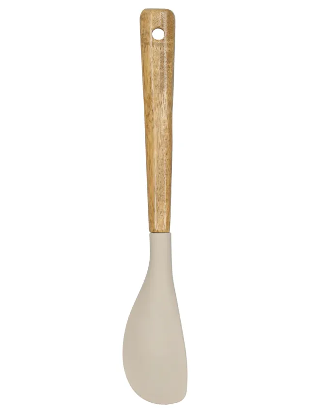 Wibra Spatola Silicone Manico Legno 22,7 cm Beige