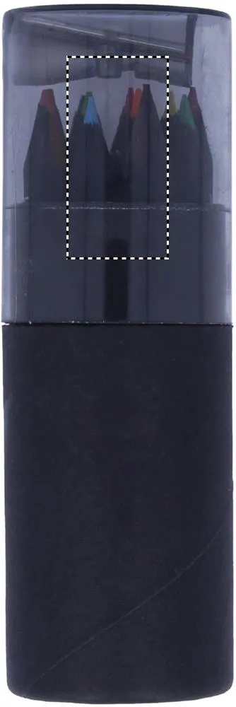 IT3630-03 set 12 matite colorate nere con temperino