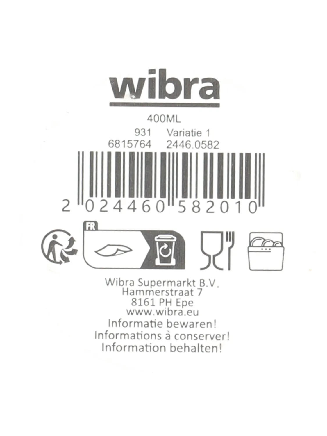 Wibra tazza termica mini con cannuccia 414 ml doppia parete