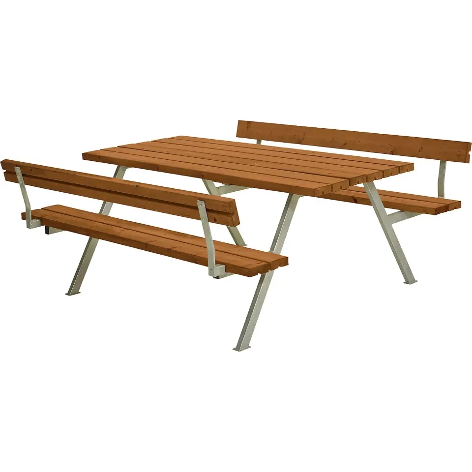 Kaiserkraft Set tavolo e panche 177 cm teak per 6 persone